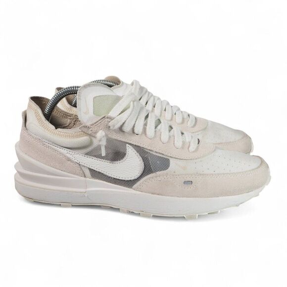 Nike by You Waffle One Casual Sneakers Women's 10 White / Off White DJ0976-991 - Picture 4 of 11